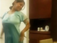 Indian Wife Dancing in hotel room